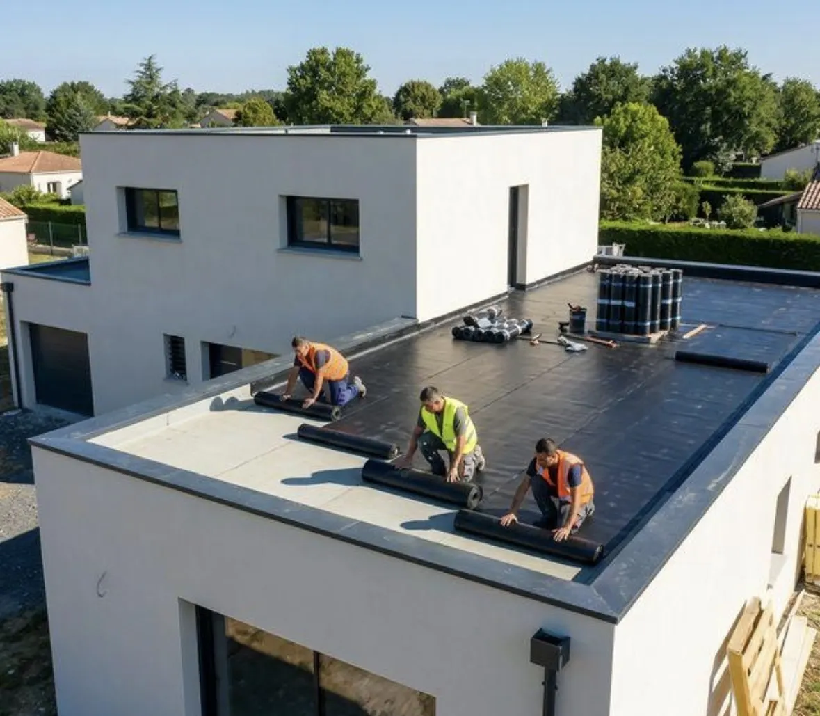 Travaux d’étanchéité sur une toiture